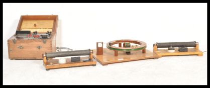 A collection of vintage industrial testing equipment to include two Griffin solenoid's, ammeter etc.