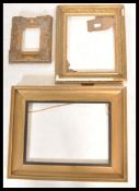 A collection of gilt picture frames to include a 19th century Victorian wooden picture frame