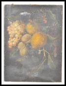 A 19th Century Victorian oil on canvas of a still life painting of fruit, fruit to include lemons,