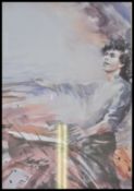 A 20th Century framed and glazed print of a watercolour painting of a musical conductor.