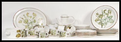 A vintage retro 1970's Stonehenge Midwinter dinner service in the ' Green Leaves ' pattern having