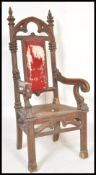 An early 19th Century Georgian oak chair raised on shaped octagonal leg with Strawberry Hill