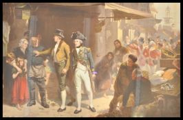 A large framed and glazed print after the original by Fred Roe 1895 depicting Lord Nelson set to