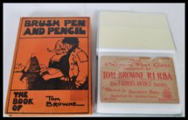 TOM BROWNE comic postcards (21), an original packet and 1930 book 