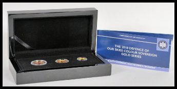 The 2018 Defence Of Our Skies Colour Gold Sovereign Series Three Coin Set - A Hattons Of London