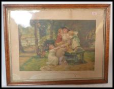 A late 19th Century walnut framed and glazed print