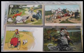 CYCLING.Interesting collection with a mixture of photos, postcards and trade cards. Antique to
