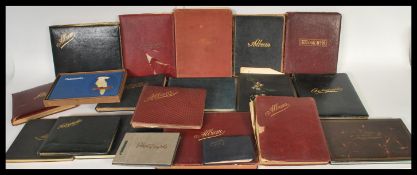 A large collection of x20 charming antique larger-sized autograph books - each containing