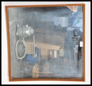 A 1970's vintage retro square G-Plan mirror having teak shaped frame. Measures: 60cm high x 60cm