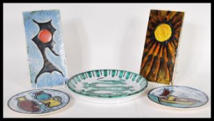 A group of vintage retro 20th Century ceramics and pottery to include two Eric Leaper Newlyn ceramic