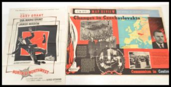 Two vintage retro informational posters to include Alfred Hitchcock's North by Northwest released by