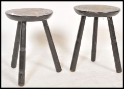 An early 20th Century aod drop leaf dining table raised on barley twist supports together with a