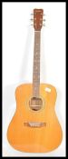 A vintage retro Hohner Western Series acoustic guitar having inlay herringbone fretwork to the