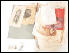 An early 20th Century watercolour painting on paper depicting a nun reading in a summer garden