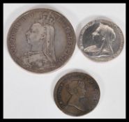 A 19th Century Queen Victoria 1887 silver jubilee head crown together with H.R.H The Princess