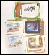 John Case ( British / Bristol 20th century artist ) A large collection of unframed watercolour