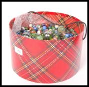 LARGE COLLECTION OF GLASS MARBLES SOME POSSIBLY VICTORIAN