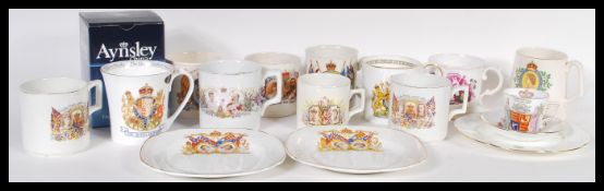 A collection of commemorative ceramics dating from the turn of the 20th Century to include cups