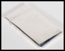 A 19th Century Victorian hallmarked silver card case by Stokes & Ireland of plain rectangular