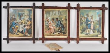 A collection of three vintage early 20th Century ecclesiastical picture frames in the Arts and