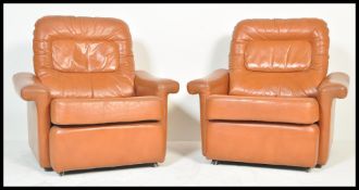 Svend Skipper - Skipper Mobler - A pair of retro vintage 20th Century 1960's tan leather