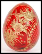 A vintage 20th Century Russian cranberry red glass