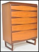 White and Newton - A rare vintage retro 20th Century teak and walnut 1960's chest of drawers. The