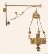 19TH CENTURY BRASS GOTHIC WALL LIGHT.