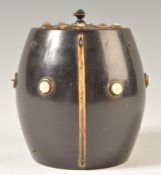 19TH CENTURY ANGLO-INDIAN EBONY TOBACCO POT