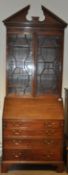 19TH CENTURY GEORGE III MAHOGANY BUREAU BOOKCASE S