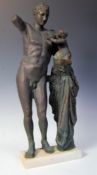 19TH CENTURY GRAND TOUR BRONZE STATUE OF HERMES &