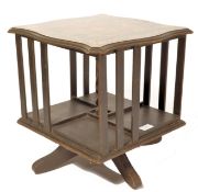 19TH CENTURY MAHOGANY STENCIL DECORATED REVOLVING