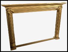 19TH CENTURY LARGE GILT WOOD & ACANTHUS LEAF OVERM