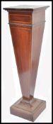 AN EDWARDIAN MAHOGANY PEDESTAL INLAID PLANT / BUST