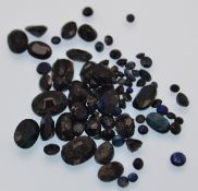 A packet of mixed cut sapphire loose gemstones. La