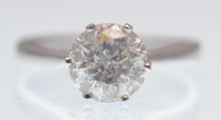 AN 18CT WHITE GOLD AND DIAMOND LADIES SOLITAIRE RI
