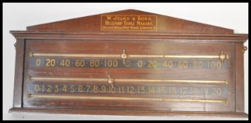 A late 19th Century Victorian mahogany billiards scoreboard by W. Jelks and Son Billiard Table