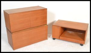 A retro 20th Century teak wood three piece modular