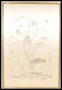 A very decorative large chinese needlepoint silk in open frame. The large silk panel with stunning