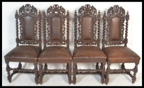 A set of four late 19th Century Victorian carved o
