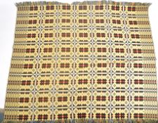 MID 20TH CENTURY YELLOW AND BLACK GEOMETRIC WELSH BLANKET