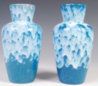 SCHEURICH KERAMIK W. GERMAN FAT LAVA 523-18 1960'S POTTERY VASES
