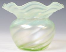 ANTIQUE VASELINE STUDIO GLASS IN THE MANNER OF JAMES POWELL & SONS