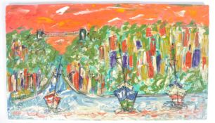 BRISTOL INTEREST 20TH CENTURY OIL PAINTING OF THE DOCKS