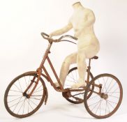 VINTAGE CHILD'S TRICYCLE AND SHOP ADVERTISING FABRIC MANEQUINN