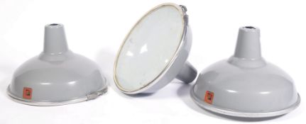 BENJAMIN RLM CRYSTEEL INDUSTRIAL GREY ENAMEL LAMP SHADES