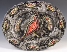 JOHN MORTLOCK STUDIO POTTERY CERAMIC PLATTER WITH UNUSUAL DESIGN