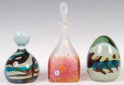 MDINA VINTAGE STUDIO ART GLASS PAPERWEIGHTS AND SCENT BOTTLE