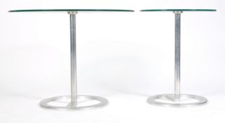 BOSS DESIGN ROTA CONTEMPORARY STEEL AND GLASS SIDE TABLES