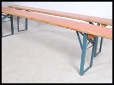 PAIR MID CENTURY INDUSTRIAL GERMAN FACTORY WORK BENCHES